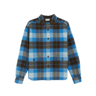 Kenzo Checked Overshirt In Blue