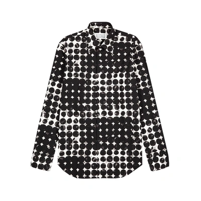 Maison Margiela Pixel Polka Dot Shirt In Black
