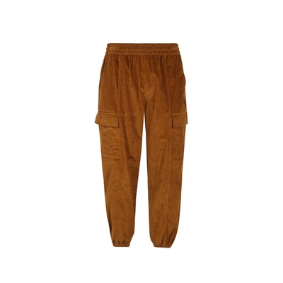 Marcelo Burlon County Of Milan Velvet Trousers In Brown