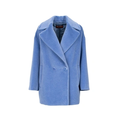 Max Mara Gio Caban Coat In Blue
