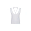 Mm6 Maison Margiela Crisscross Halter Cotton Tank Top In White