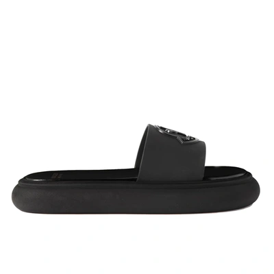 Moncler Black Slyder Slides