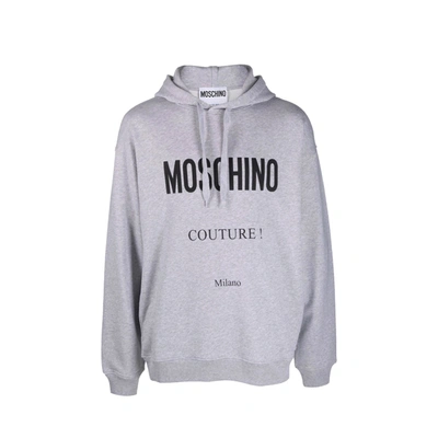 Moschino Couture Logo Hooded Sweatshirt In Gray