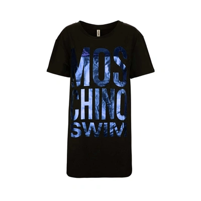 Moschino Swim Logo T-shirt In Black