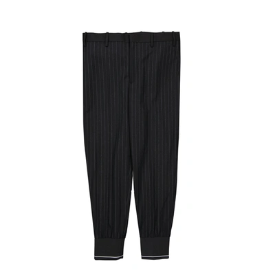 Neil Barrett Wool Striped Pants In Black