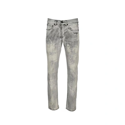 Off-white Cotton Denim Jeans In Gray