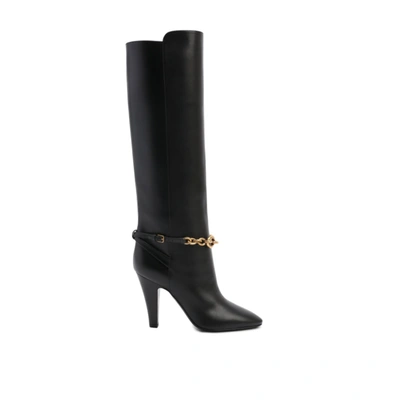 Saint Laurent Leather Boots In Black