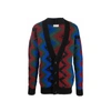 Saint Laurent Zig Zag Jacquard Sequin Cardigan In Black