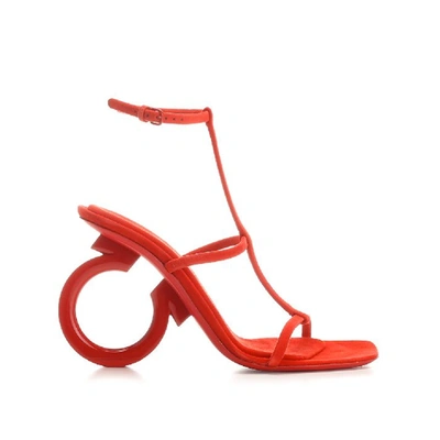 Ferragamo Elina Leather Sandals In Red