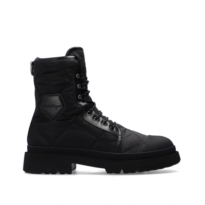 Ferragamo Rally Padded Boots In Black