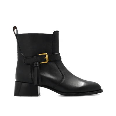 See By Chloé Lory Leather Ankle Boots In Black