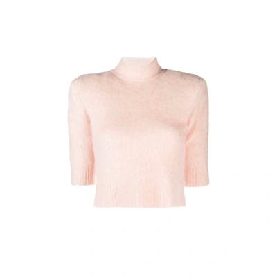 Sportmax Cropped Wool Sweater In Pink