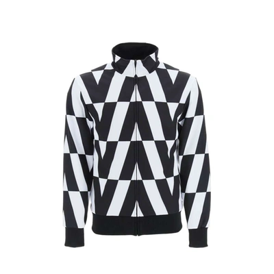 Valentino Logo Zipped Sweatshirt In Black