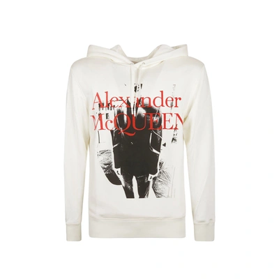 Alexander Mcqueen Hoodie Logo Sweatshirt In White