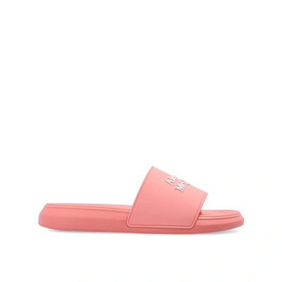 Alexander Mcqueen Logo Slides In Pink