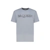 Alexander Mcqueen Logo T-shirt In Gray