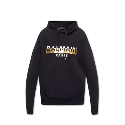 BALMAIN LOGO HOODED SWEATSHIRT