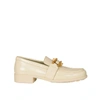 Bottega Veneta Almond-toe Leather Loafers In White