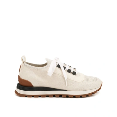 Brunello Cucinelli Lace-up Sneakers In Beige