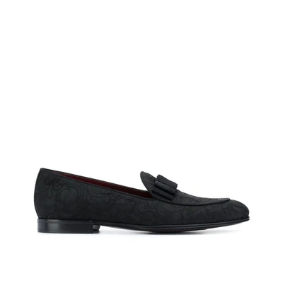 Dolce & Gabbana Baroque Jacquard Loafers In Black