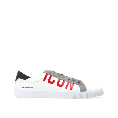 Dsquared2 Cassetta Leather Sneakers In White