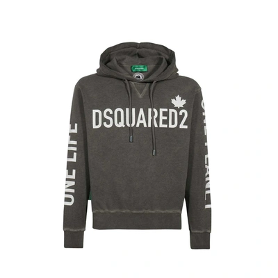 Dsquared2 Logo Print Hoodie In Green