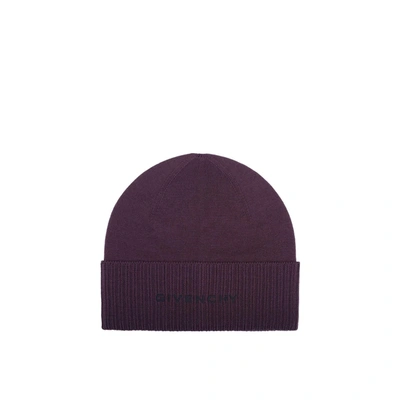 Givenchy Wool Logo Hat In Purple