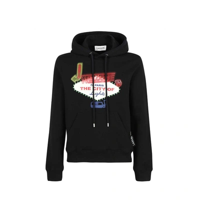 Lanvin Printed Hooded Sweatshirt In Black