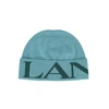 Lanvin Logo Knitted Hat In Green