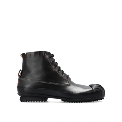 Maison Margiela Leather High Top Sneakers In Black