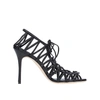 Manolo Blahnik Hollow-out High-heeled Sandals In Black