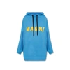 Marni Oversize Hooded Sweatshirt Women In Blue