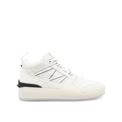 Moncler 20mm Pivot Mid Leather High Top Trainers In White