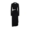 Off-white Cut-out Midi Dress Women In Black