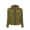 Palm Angels Logo Printed Zip-up Hooded Jacket In Green