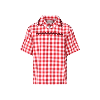 Prada Checked Shirt In Red