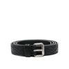 Prada Men Black Leather Belt In Black