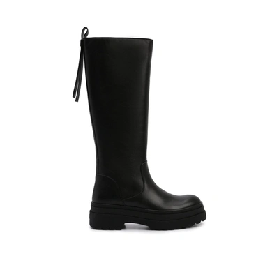 Red Valentino Leather Boots In Black