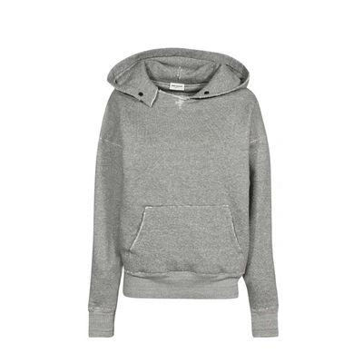 Saint Laurent Hooded Sweatshirt In Gray