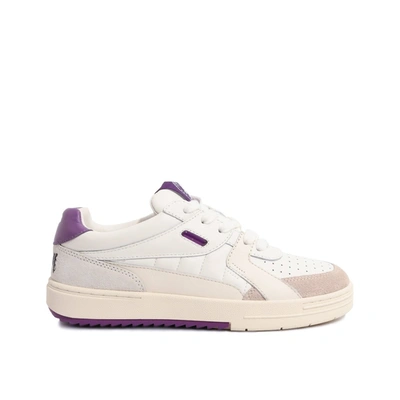 Palm Angels University Leather Sneakers In White