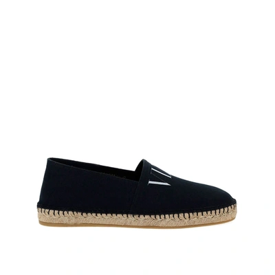 Valentino Garavani Canvas Logo Espadrillas In Black