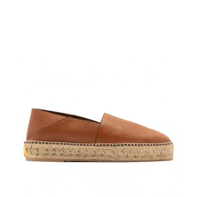 VALENTINO GARAVANI LOGO-PLAQUE LEATHER ESPADRILLES