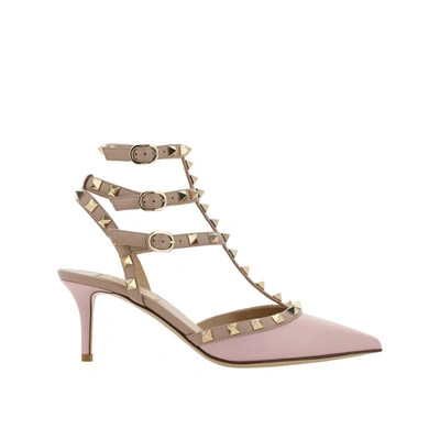 Valentino Garavani Rockstud Leather Pumps In Pink