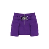 Versace Medusa Satin Cargo Miniskirt In Purple