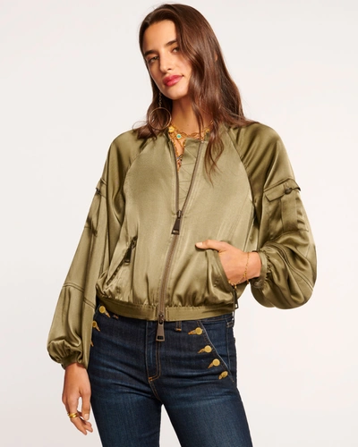 Ramy Brook Marina Bomber Jacket In Dark Olive