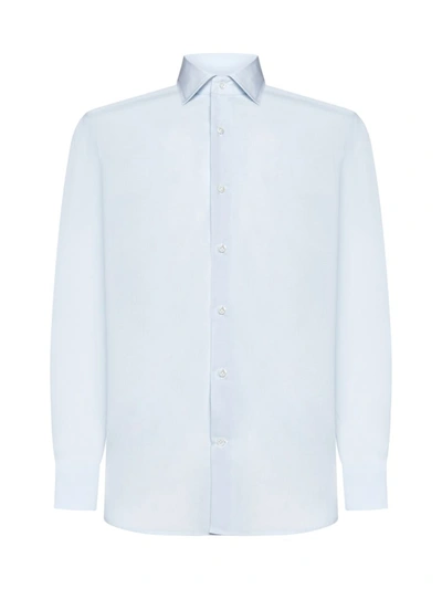 D4.0 Zephir Cotton Shirt In Sky Blue