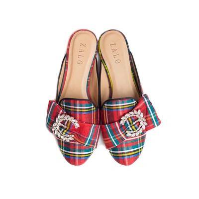 House Of Zalo Cheers Mule In Tartan In Multi