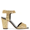 Giuseppe Zanotti Emmanuelle Glitter Heeled Sandals In Gold