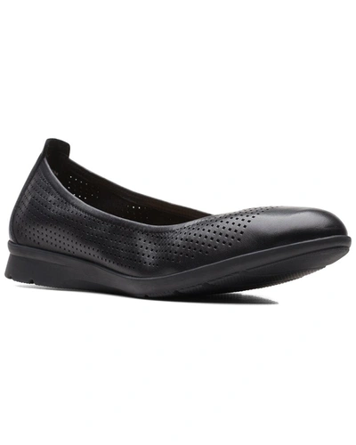 Clarks Women's Collection Jenette Ease Perforated Flats Women's Shoes In Black