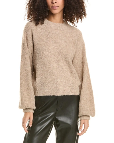 Chrldr Isabella Balloon Sleeve Lounge Alpaca-blend Sweater In Brown